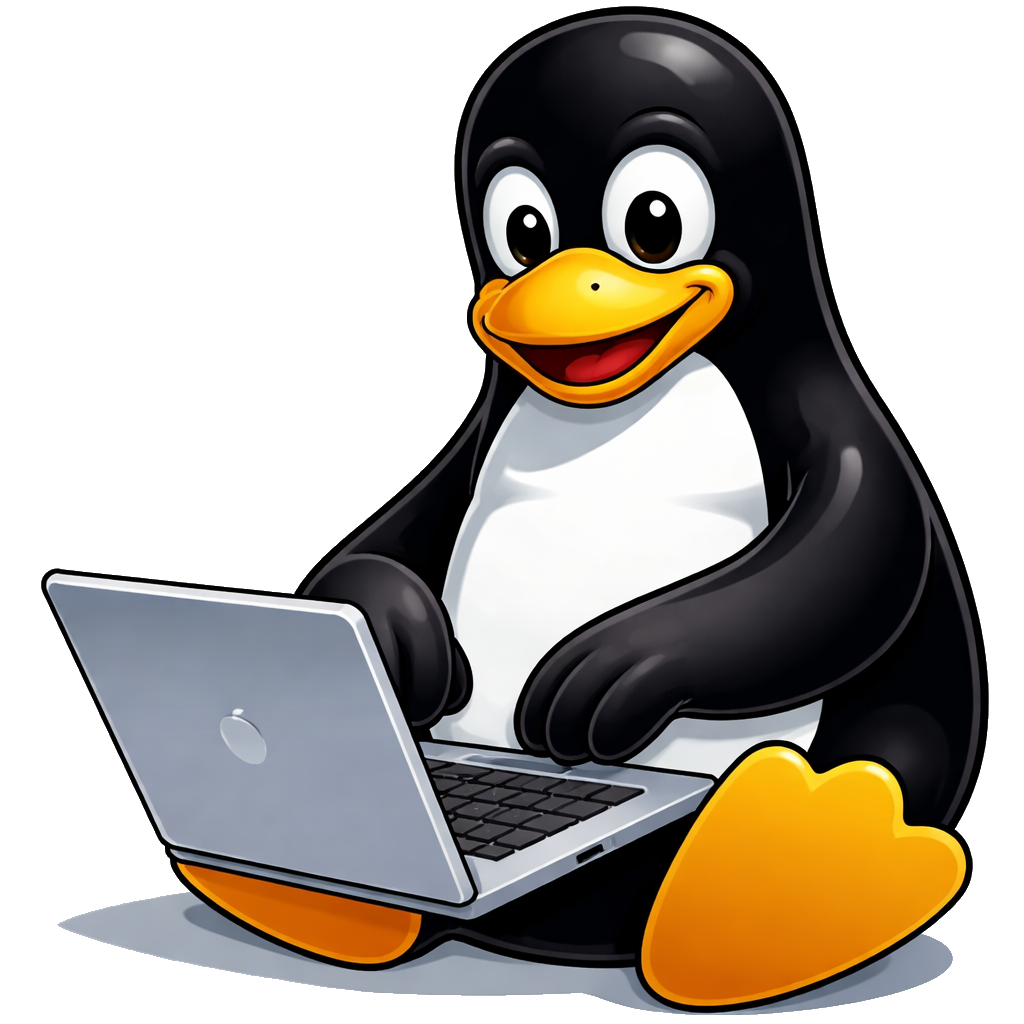 Person using Linux on a laptop
